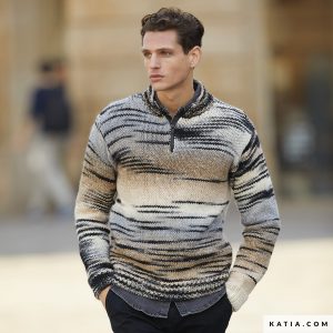 pattern knit crochet man sweater autumn winter katia 6234 22 g