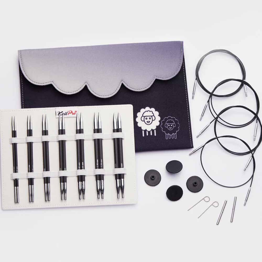 Interchangeable needle set KnitPro Karbonz Midi