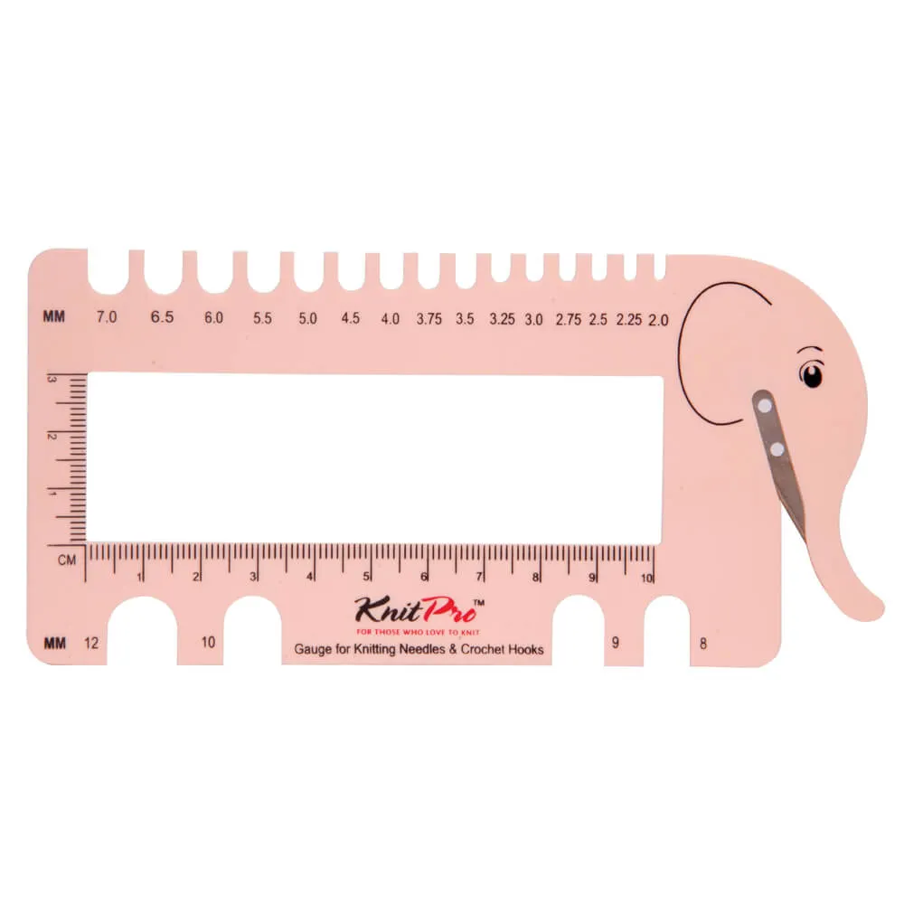 KnitPro Needle and hook gauge with yarn cutter