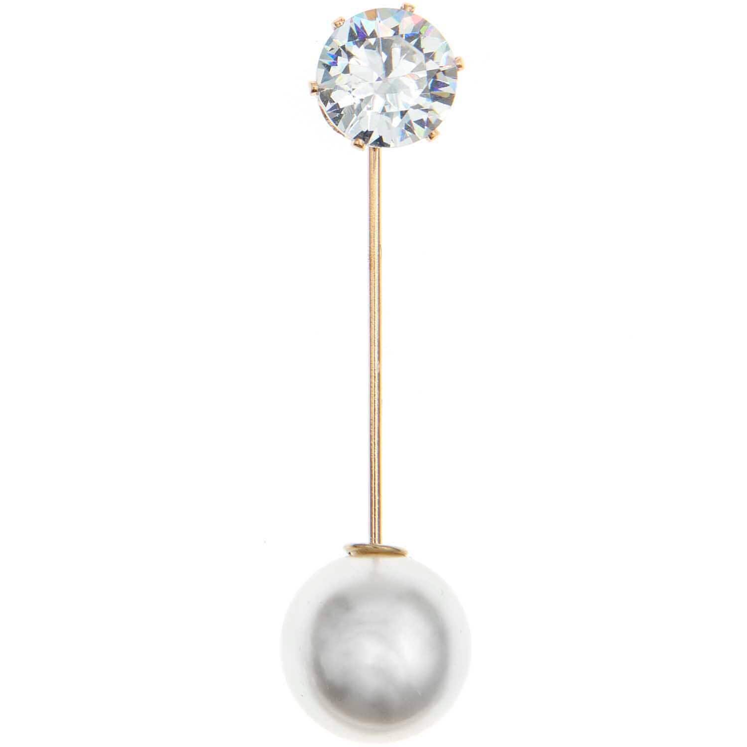 Rhinestone bead pin straight, 5 cm