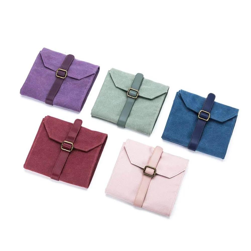 Canvas needle case Della Q for 14 pairs of needle tips, 20.3x19x2.5cm